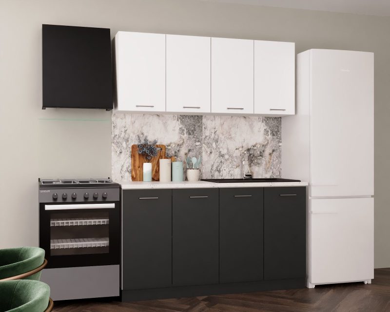 Bucatarie Marta 160cm Antracit & Alb