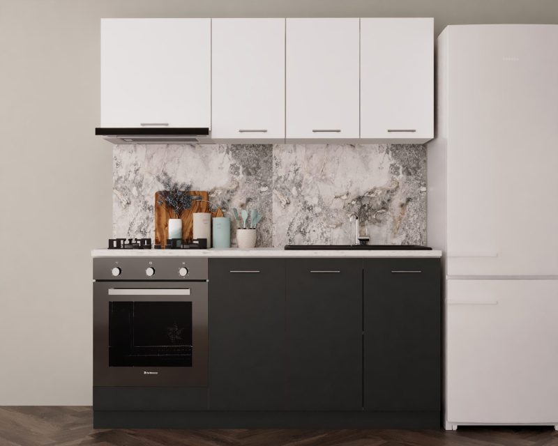 Bucatarie Marta 180cm Antracit & Alb