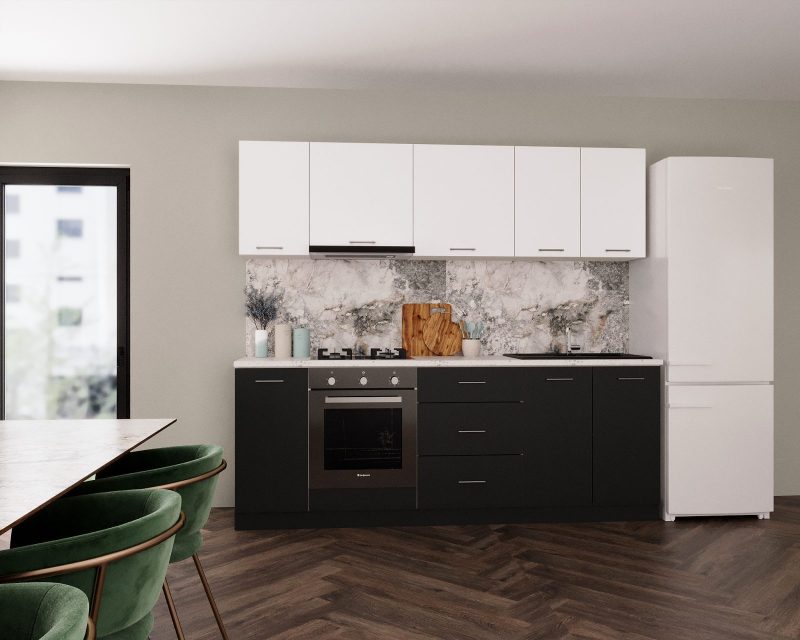 Bucatarie Marta 240cm Antracit & Alb