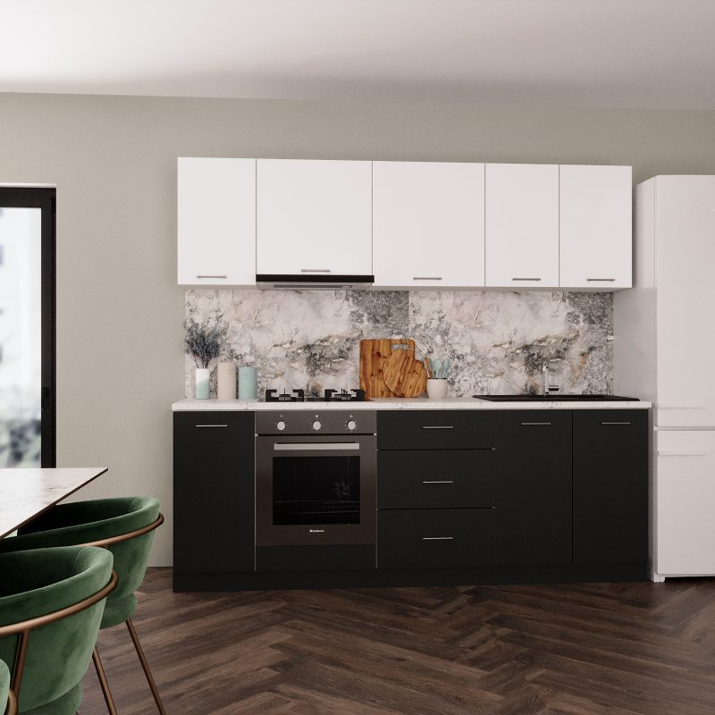 Bucatarie Marta 240cm Antracit & Alb