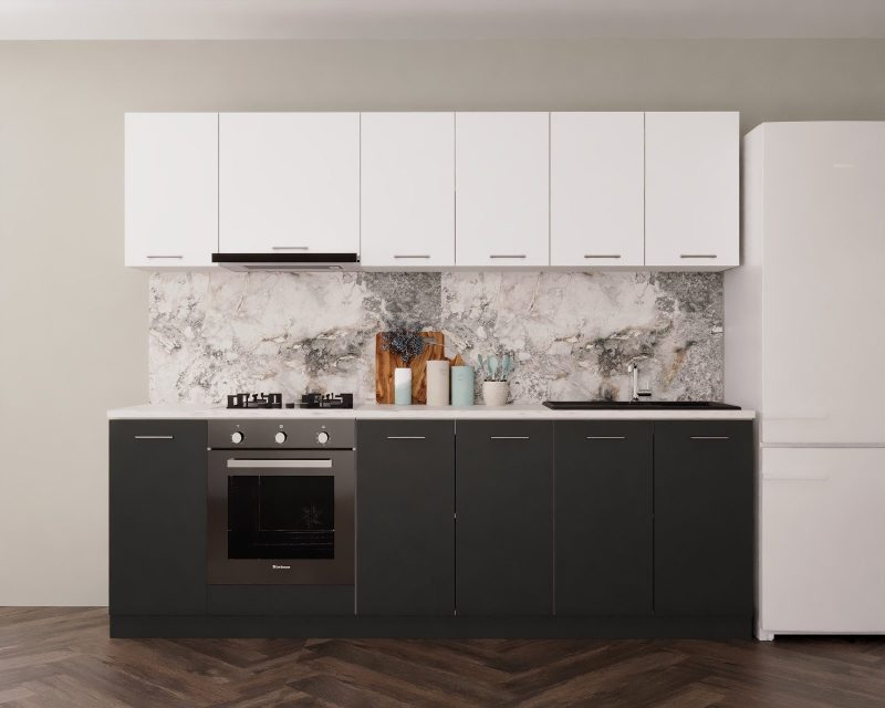 Bucatarie Marta 260cm Antracit & Alb