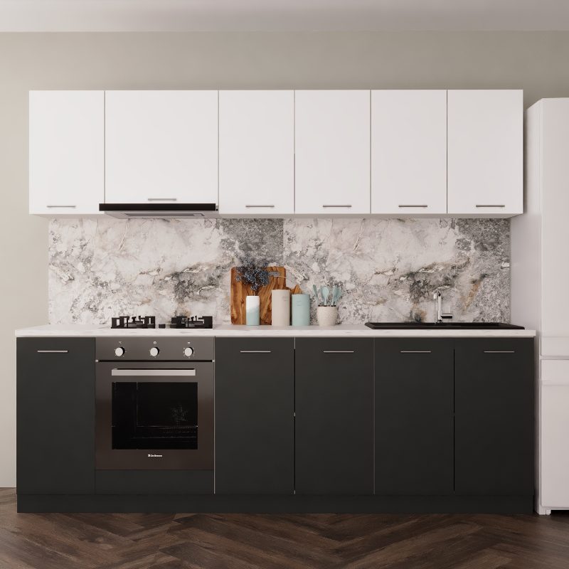Bucatarie Marta 260cm Antracit & Alb