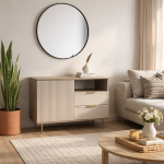 Comodă Soft cu fronturi MDF , finisaj casmir