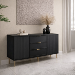 Comoda Soft 3 sertare Neagra