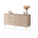 Comoda Soft, casmir, 3 sertare, 2 usi, MDF vopsit