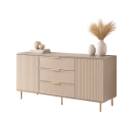 Comoda Soft, casmir, 3 sertare, 2 usi, MDF vopsit