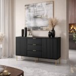 Comoda Soft 3 sertare Neagra