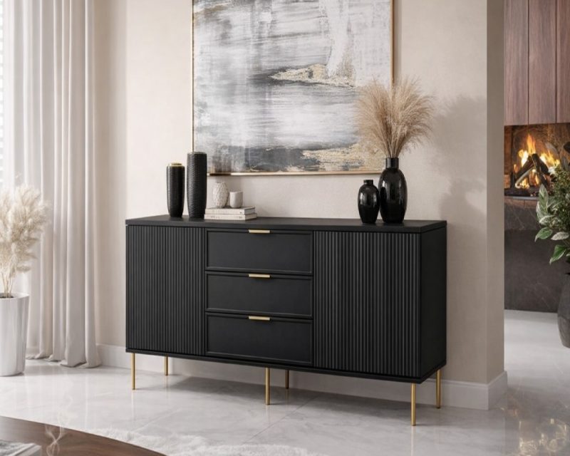 Comoda Soft 3 sertare Neagra