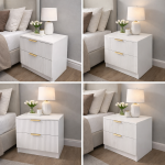 Noptiera Riflaj Mdf Alb