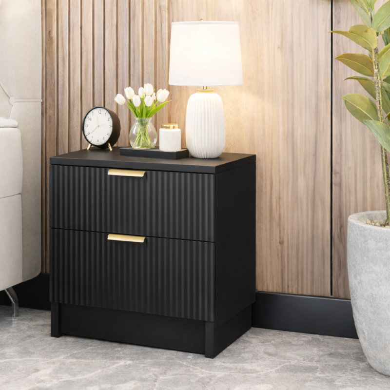 Noptiera Riflaj Negru