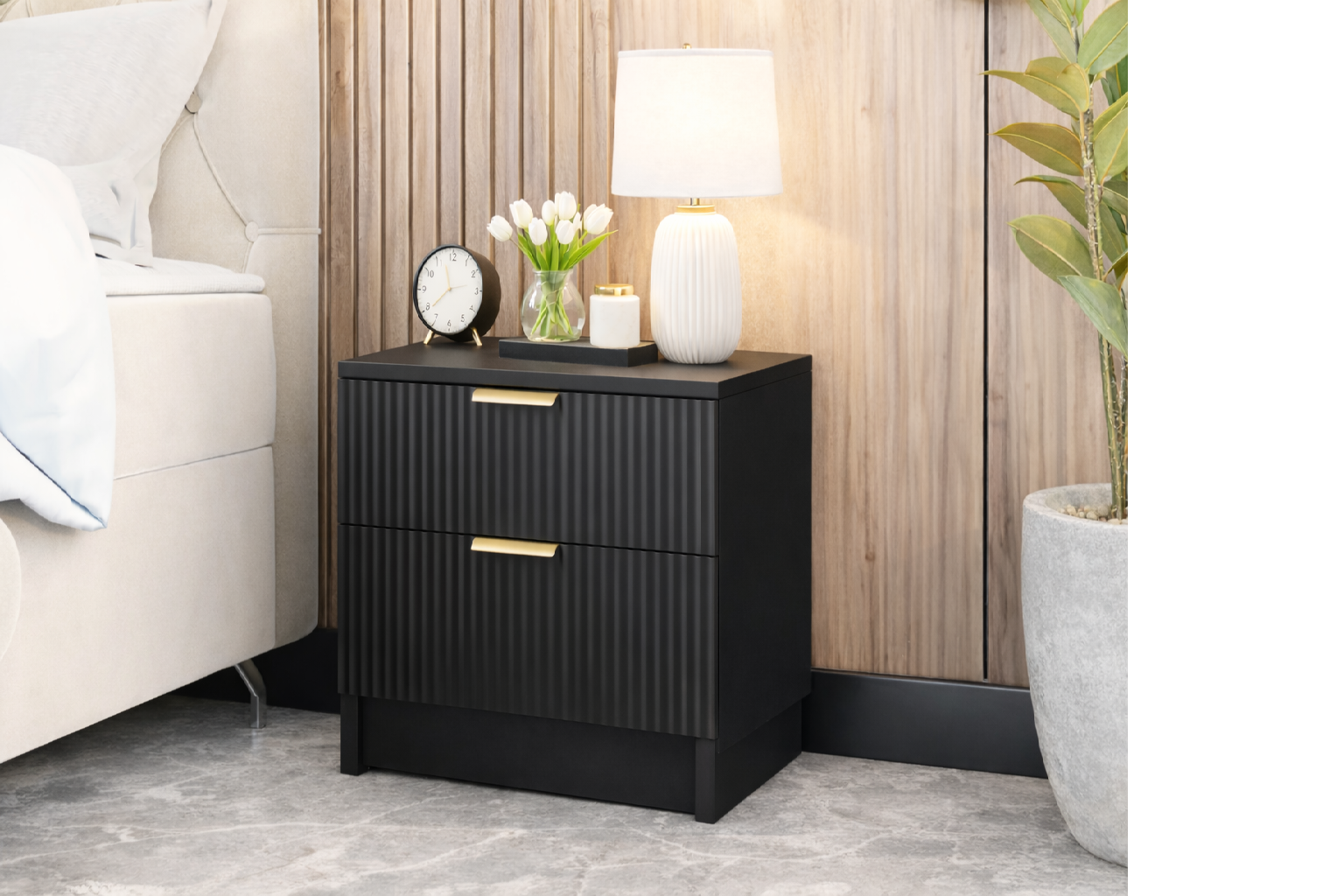 Noptiera Riflaj Negru