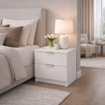 Noptiera Riflaj Mdf Alb