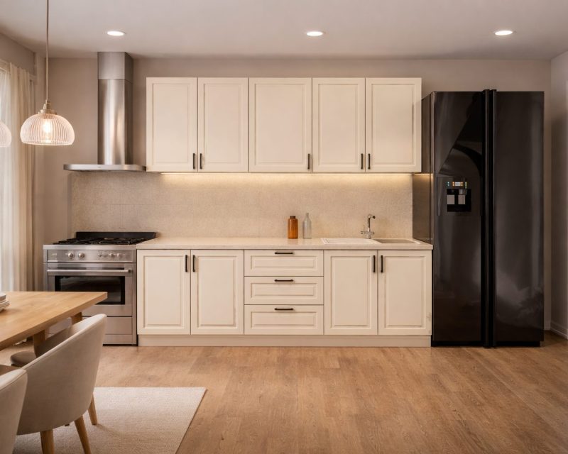 Bucatarie 220 L | Cașmir | Mdf  frezat si vopsit