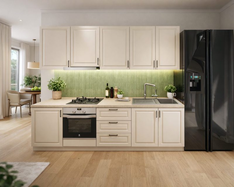 Bucatarie 260 L | Cașmir | Mdf  frezat si vopsit