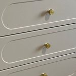 Comoda Cleo, greige, 3 sertare, 2 usi, MDF vopsit