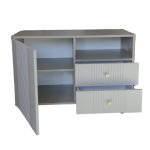 Comoda Rivo, greige, 1 usa, 2 sertare, MDF riflaj vopsit