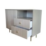 Comoda Rivo, greige, 1 usa, 2 sertare, MDF riflaj vopsit