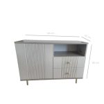Comoda Rivo, greige, 1 usa, 2 sertare, MDF riflaj vopsit