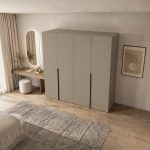 Dulap Dressing 4 usi casmir (bazalt), 160x200x50