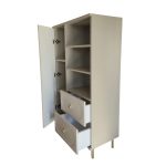 Dulap Living Cleo, greige, 1 usa, 2 sertare, MDF vopsit