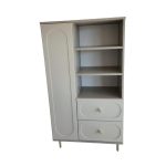 Dulap Living Cleo, greige, 1 usa, 2 sertare, MDF vopsit
