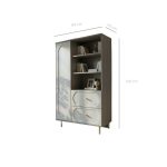 Dulap Living Cleo, greige, 1 usa, 2 sertare, MDF vopsit
