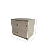 Noptiera Cleo, greige, 2 sertare, MDF vopsit