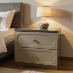 Noptiera Cleo, greige, 2 sertare, MDF vopsit