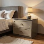 Noptiera Cleo, greige, 2 sertare, MDF vopsit